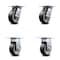 Service Caster 5 Inch Rubber on Aluminum Caster Set with Roller Bearings 2 Swivel 2 Rigid SCC SCC-35S520-RAR-2-R-2 - alternate 1